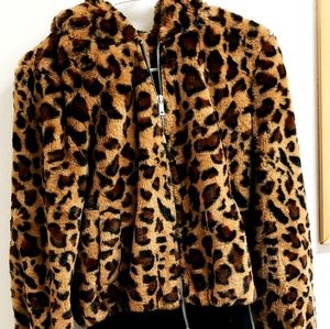 Faux fur cheetah coat